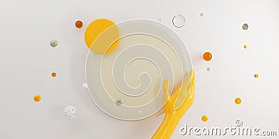 3d Rendering platform display disc studio background with podium. Show space for presentation. Stock Photo