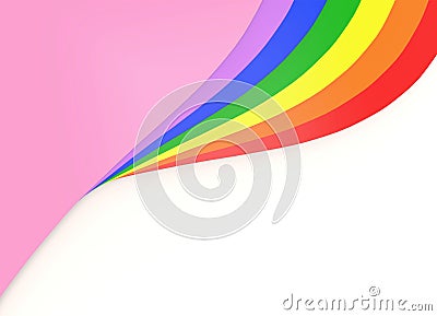 3d rendering. lgbt rainbow colorful panels curve on white copy space background Stock Photo
