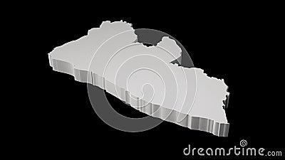 3D rendering of Liberia map relief isolated in blackbackground Stock Photo