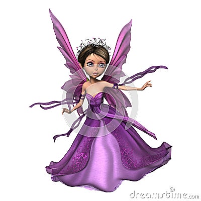 3D Rendering Little Fairy on White Stock Photo