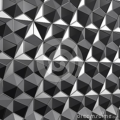 3d rendering low poly polygonal surface grey Stock Photo