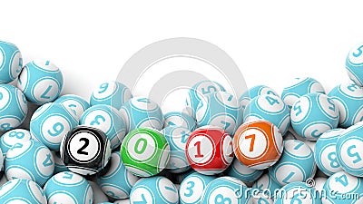 3D rendering of lucky colorful balls with 2017 Stock Photo