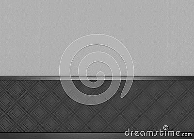 3d rendering. Luxury dark square pattern with copy space gray cement wall background Stock Photo