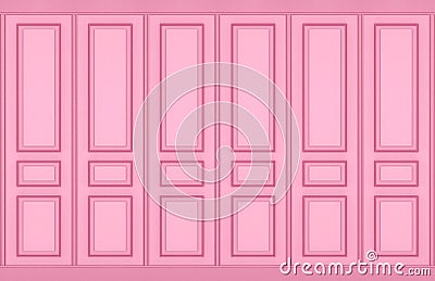 3d rendering. luxury sweet soft pink classical pattern wood wall background. Stock Photo