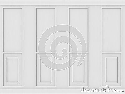 3d rendering. luxury white classical pattern wood wall background. Stock Photo