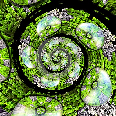 3D rendering magic spiral artwork Stock Photo