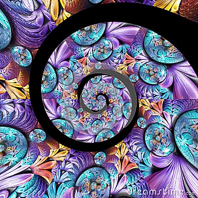 3D rendering magic spiral artwork Stock Photo