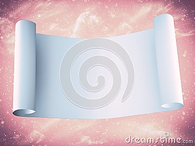 3D rendering of a magical blank scroll Stock Photo