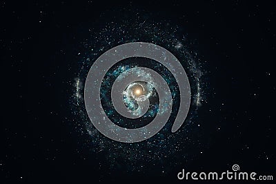 3d rendering, the magnificent spiral nebula. The universe background Cartoon Illustration