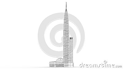 3d rendering of the malaysian twin towers isolated in white background Stock Photo