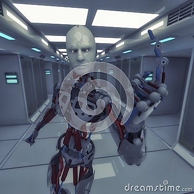 3d rendering. Male robot Stock Photo