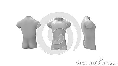 3d rendering of a male torso isolated in white background Stock Photo