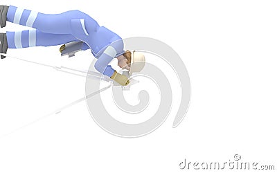 3d rendering of a man using a theodolite isolated in white studio Stock Photo