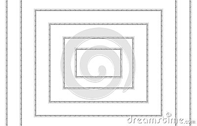 3d rendering. many layer of Empty White square rectangle paper plate or stage background. Stock Photo