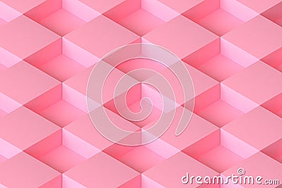 3d rendering many pink square shape abstract minimal modular background Stock Photo