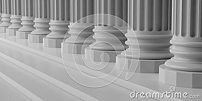 3d rendering marble pillars with steps Stock Photo