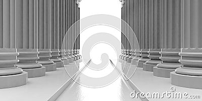 3d rendering marble pillars with steps Stock Photo