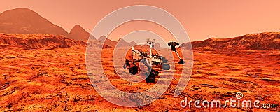 3D Rendering Mars Rover Stock Photo