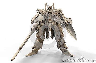 3d rendering of a mech standing on a isolated background Stock Photo