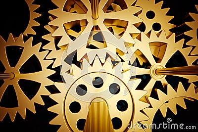 Gold mechanism Stock Photo