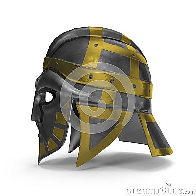 3D rendering of medieval viking helmet. Stock Photo