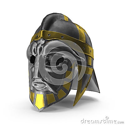 3D rendering of medieval viking helmet. Stock Photo