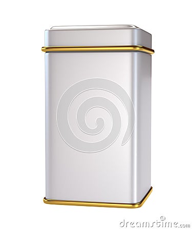 3D Rendering Metal box isolated Stock Photo