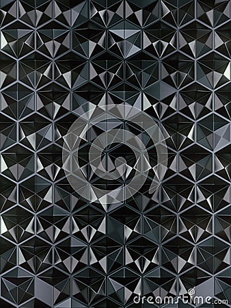 3d rendering metallic hexagon pattern. Luxury concept background. Digital art Stock Photo