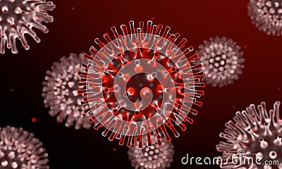 3D Microscopic Covid-19. Virus mutation Stock Photo