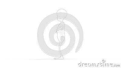 3D rendering of a model alien isolated in white background Stock Photo