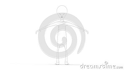 3D rendering of a model alien isolated in white background Stock Photo