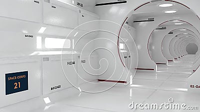 Modern and futuristic spaceship corridor Stock Photo