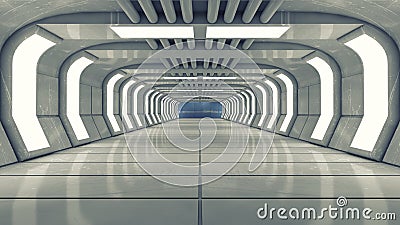 Modern and futuristic spaceship corridor Stock Photo