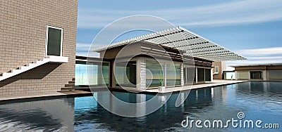 3d rendering modern home Stock Photo