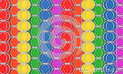 3d rendering. modern LGBT rainbow color circle pattern design wall background Stock Photo