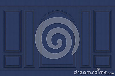3d rendering. modern luxurious Dark blue classical pattern design vintage wall background. Stock Photo
