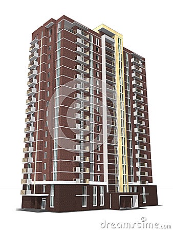 3d rendering of modern multi-storey residential building Stock Photo