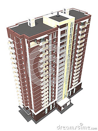 3d rendering of modern multi-storey residential building Stock Photo