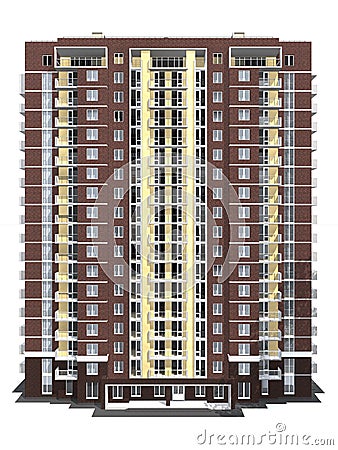 3d rendering of modern multi-storey residential building Stock Photo