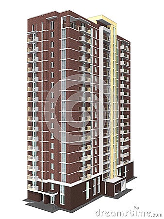 3d rendering of modern multi-storey residential building Stock Photo