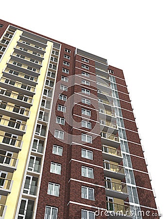 3d rendering of modern multi-storey residential building Stock Photo