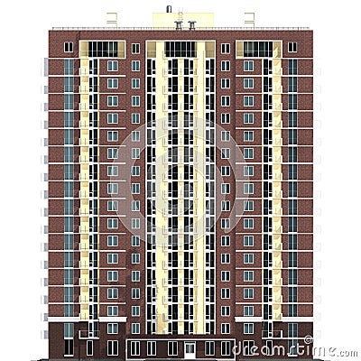 3d rendering of modern multi-storey residential building Stock Photo