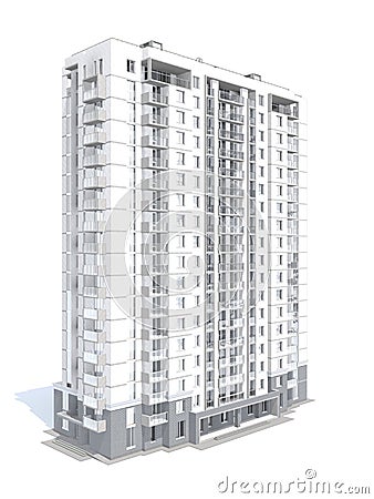 3d rendering of modern multi-storey residential building Stock Photo