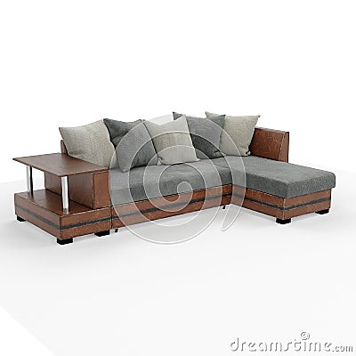 3D rendering. Modern sofa of simple shape Stock Photo