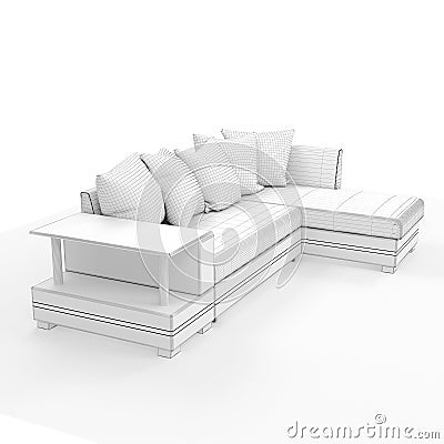 3D rendering. Modern sofa of simple shape Stock Photo