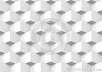 3d rendering. modern square box grid stack pattern wall design background. Stock Photo