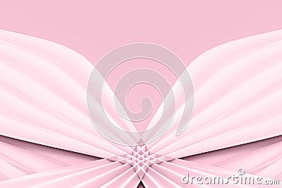 3d rendering. modern sweet pink curve waving ribbon pattern wall background. Stock Photo