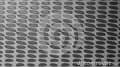 3D rendering. Modern techno abstract texture. White and gray oval and abstract shapes. Oval hole pattern Stock Photo