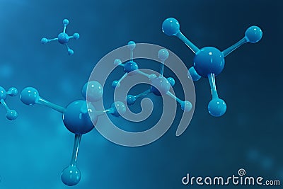 3D rendering molecules. Atoms bacgkround. Medical background for banner or flyer. Molecular structure at the atomic Stock Photo