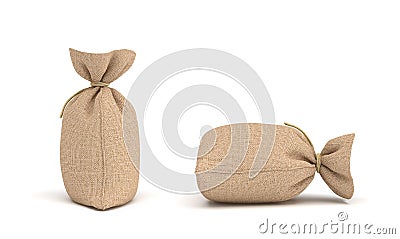 3d rendering of money bags isolated on white background. Stock Photo